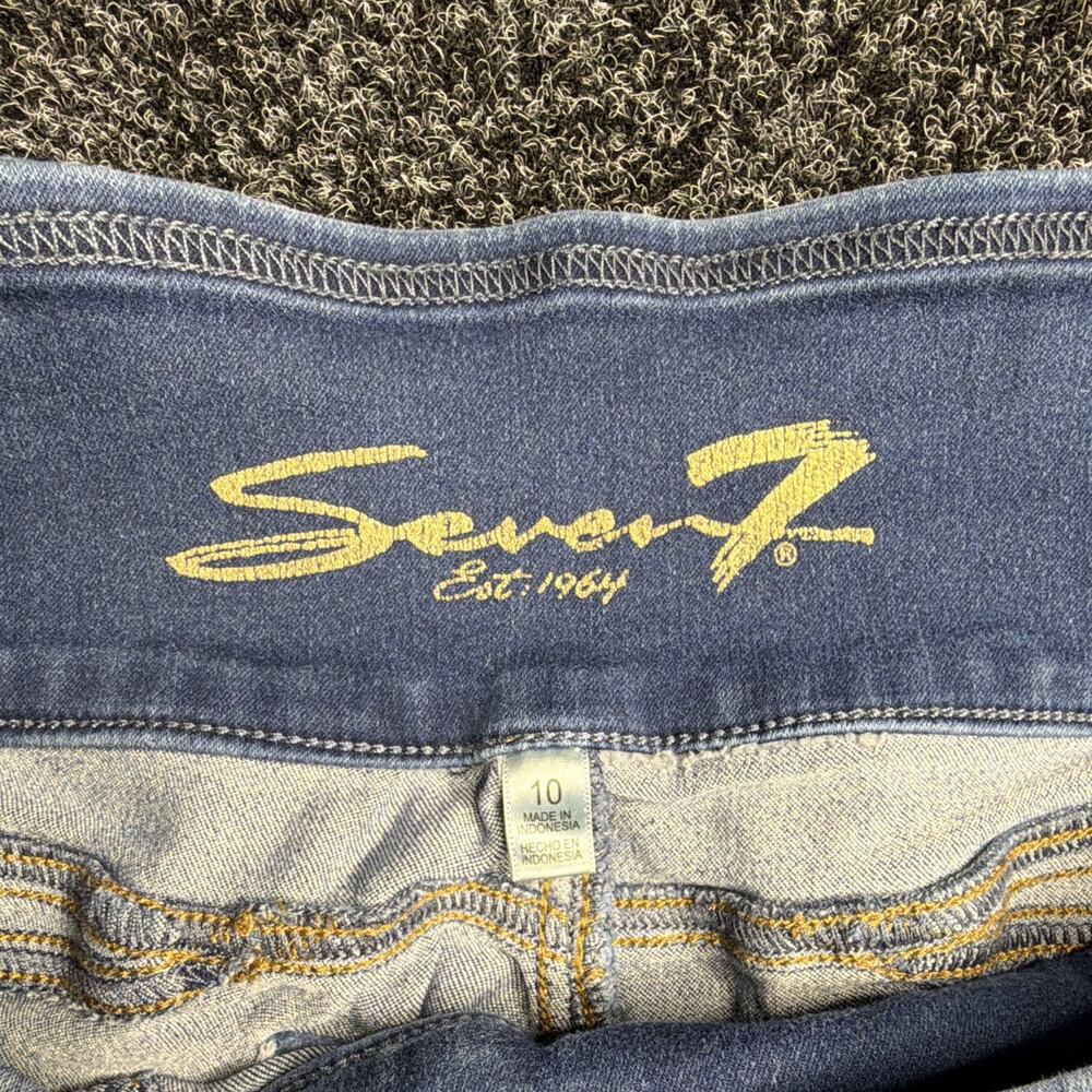 Seven7 Girls Skinny Light Wash Blue Denim Jeans, Size 10, Solid Button, Slim Fit